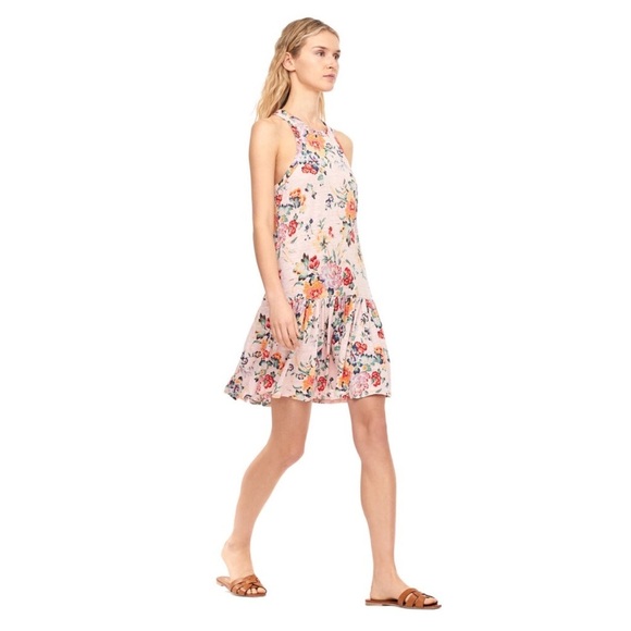 Rebecca Taylor| Rose Marlena Floral Linen Jersey Dress| Size Large - Picture 3 of 9